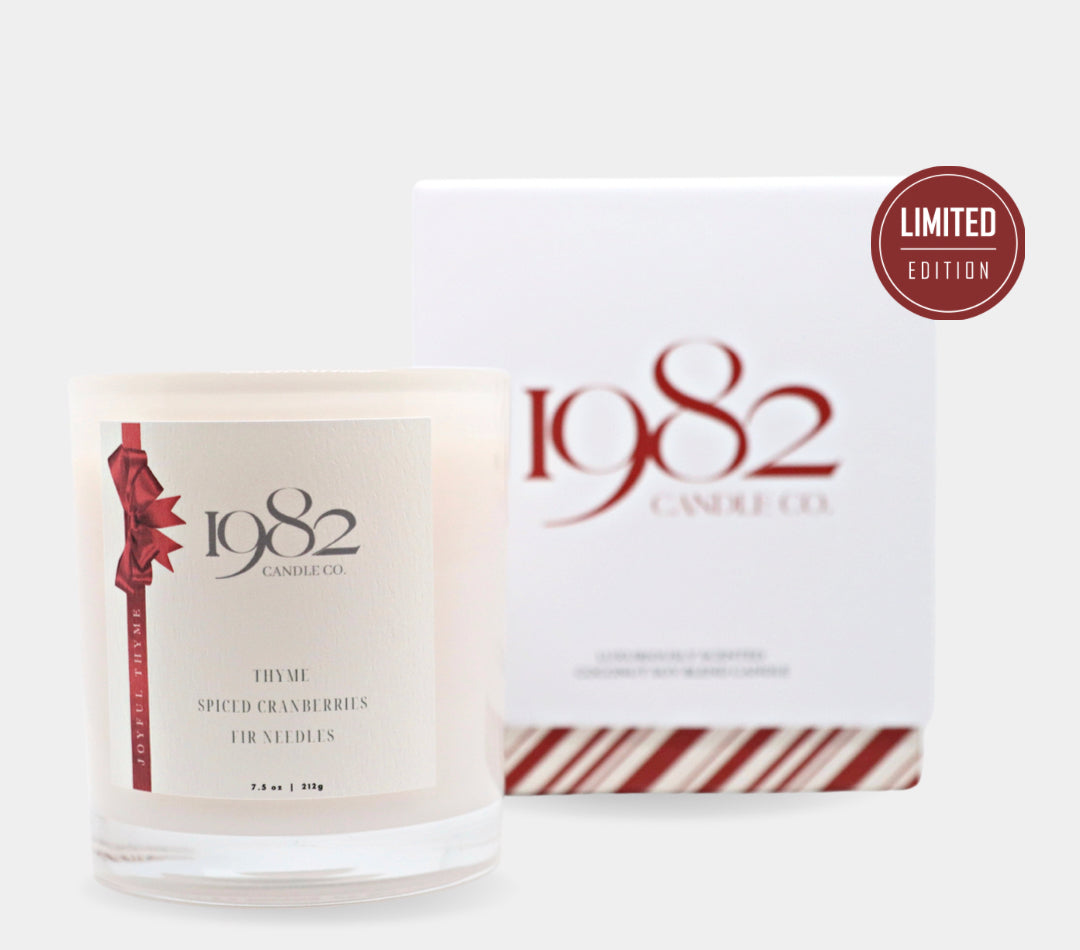 Joyful Thyme Candle (7.5oz) - Notes: Spiced Cranberries, Thyme, Fir Needles