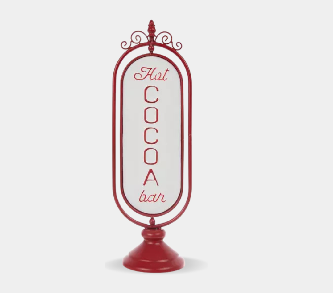 Hot Cocoa Bar Retro Sign
