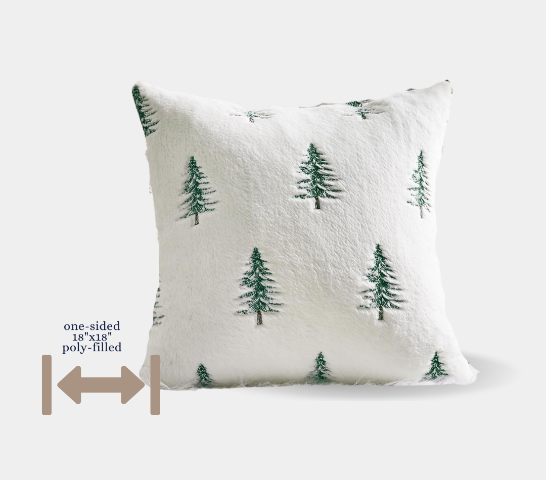 Christmas Trees White Decorative 18x18 Pillow