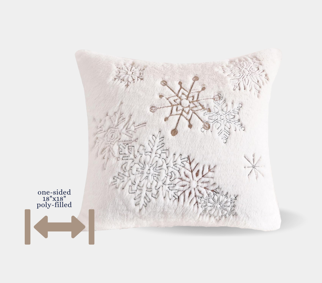 Snowflakes Cream Decorative 18x18 Pillow