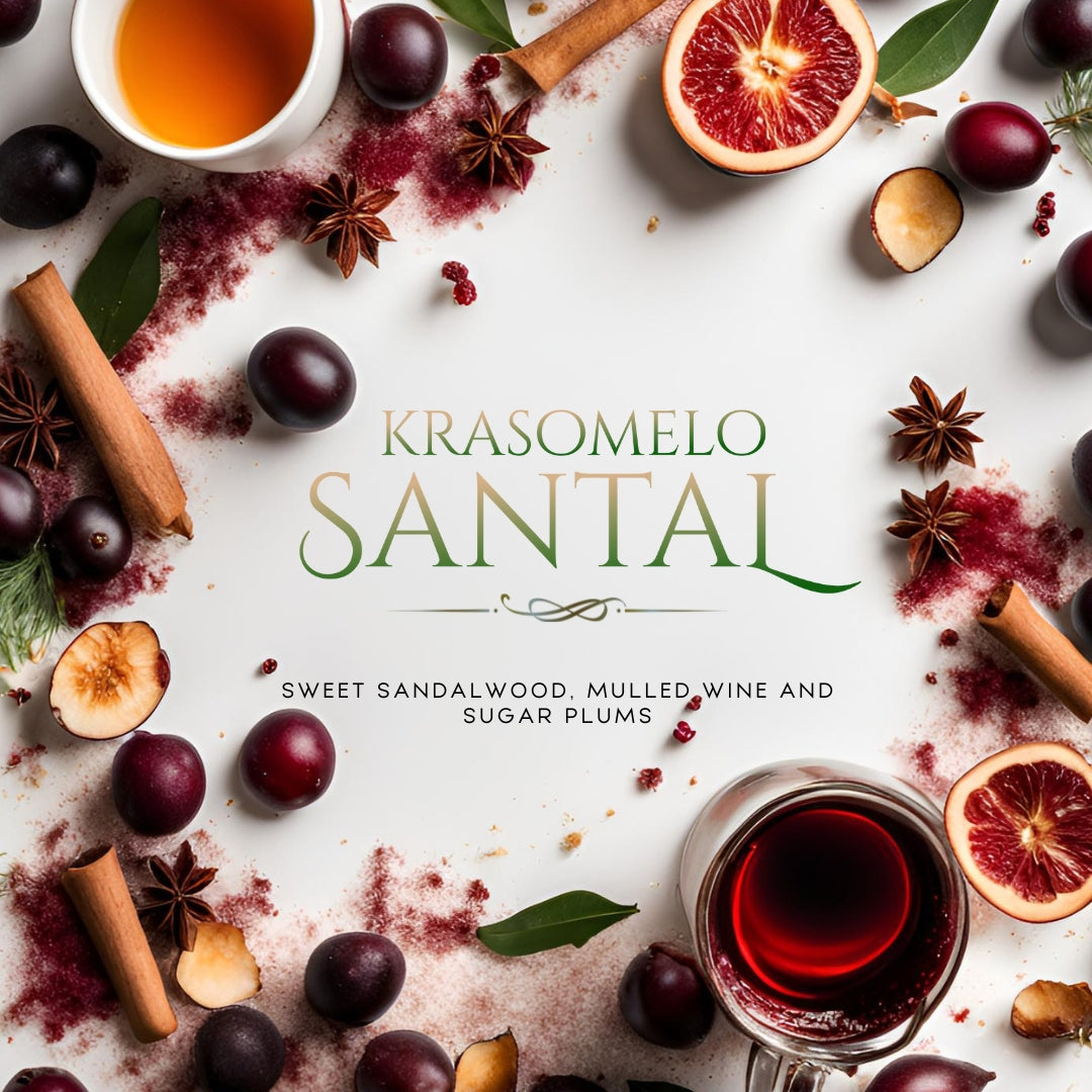 Krasomelo Santal (15oz Double Wick) -Notes: Santal, Mulled Wine & Sugar Plums