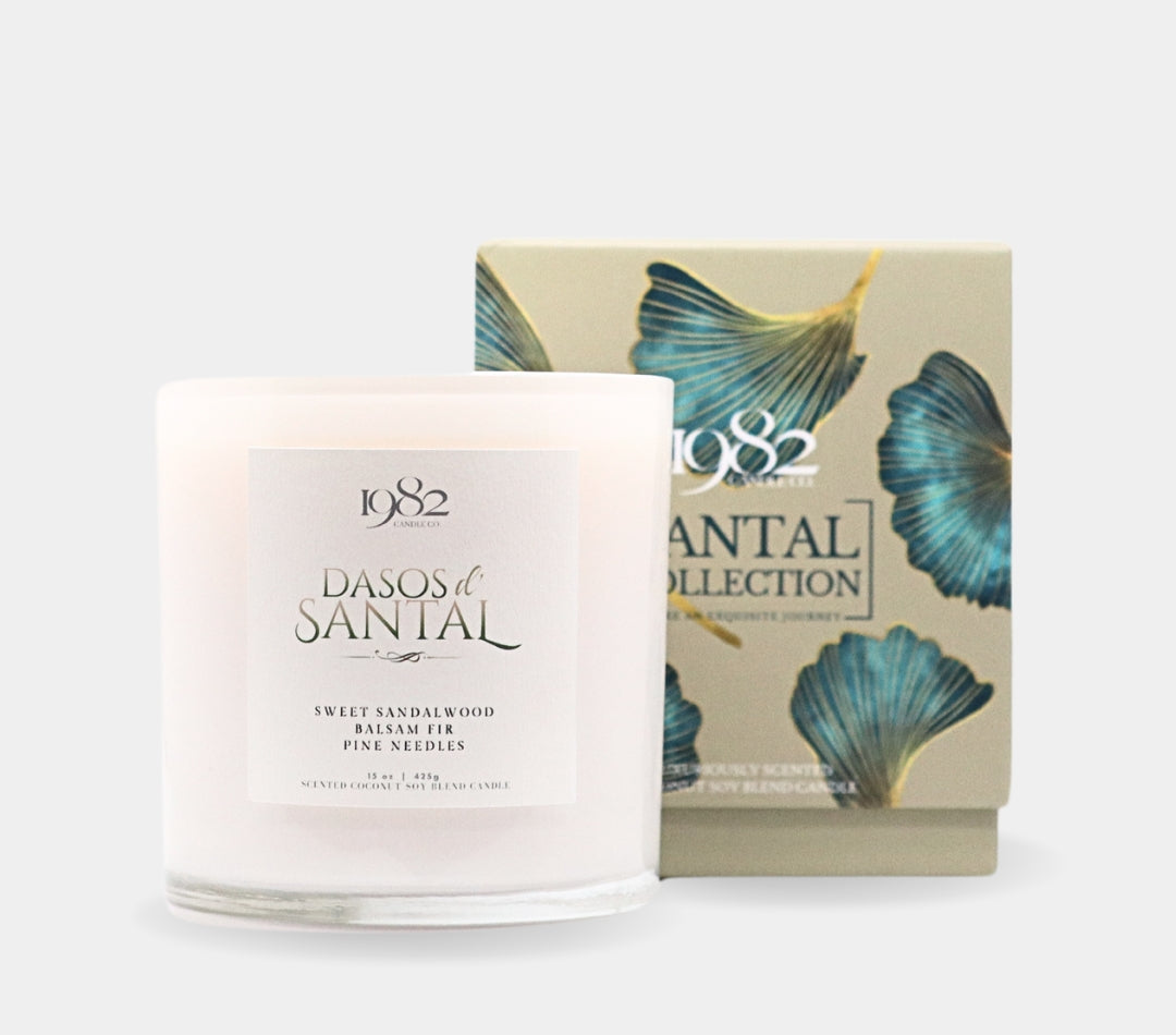 Dasos d' Santal  (15oz Double Wick) - Notes: Santal, Balsam Fir & Pine Needles