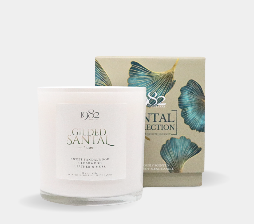 Gilded Santal (15oz) - Notes: Sandalwood, Oud Wood, Amber Mist, Musk