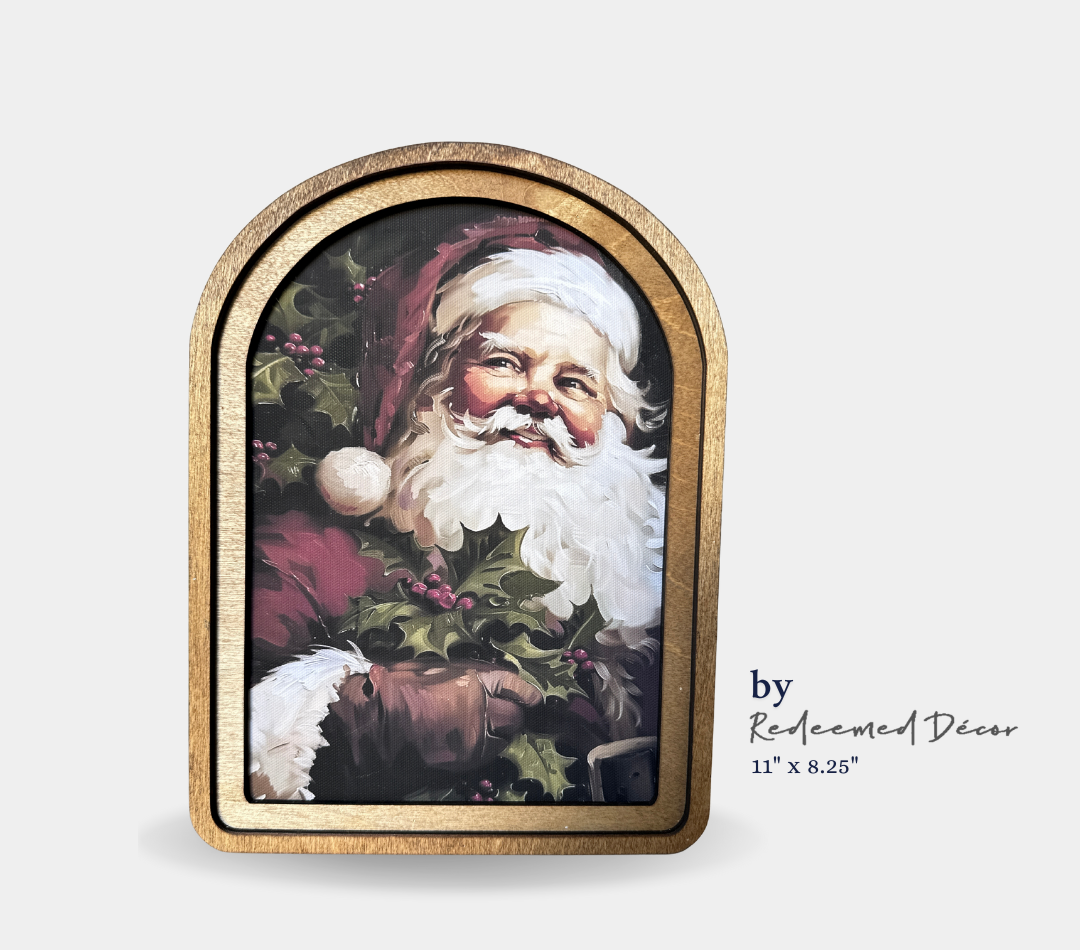 Vintage Santa Framed Art by Redeemed Decor
