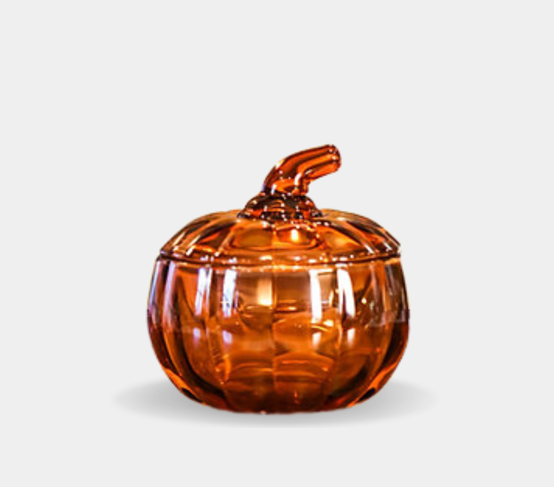 Pumpkin Glass Candle 6.5oz (Darker Orange)