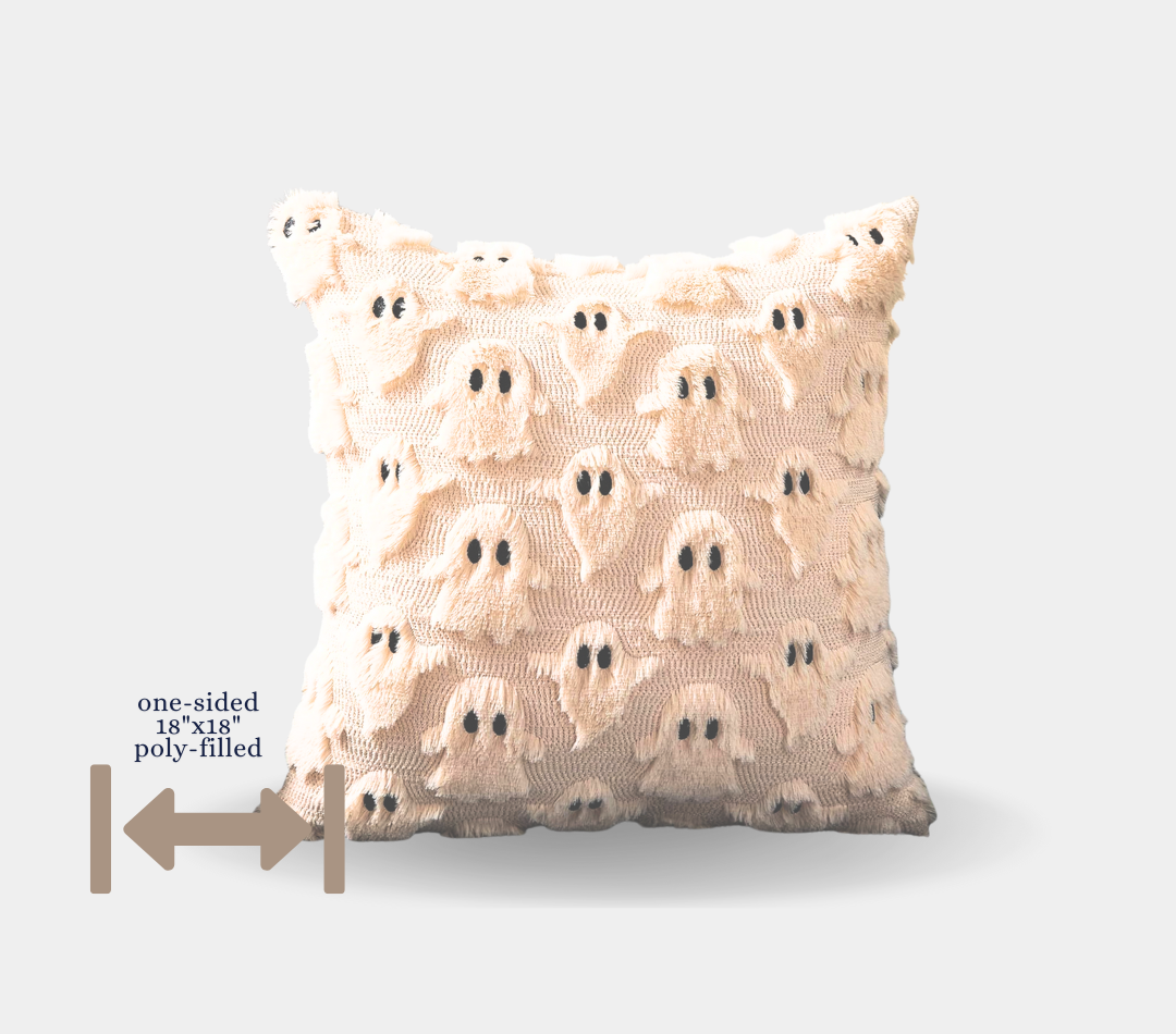 Beige Ghost Decorative 18x18 Pillow