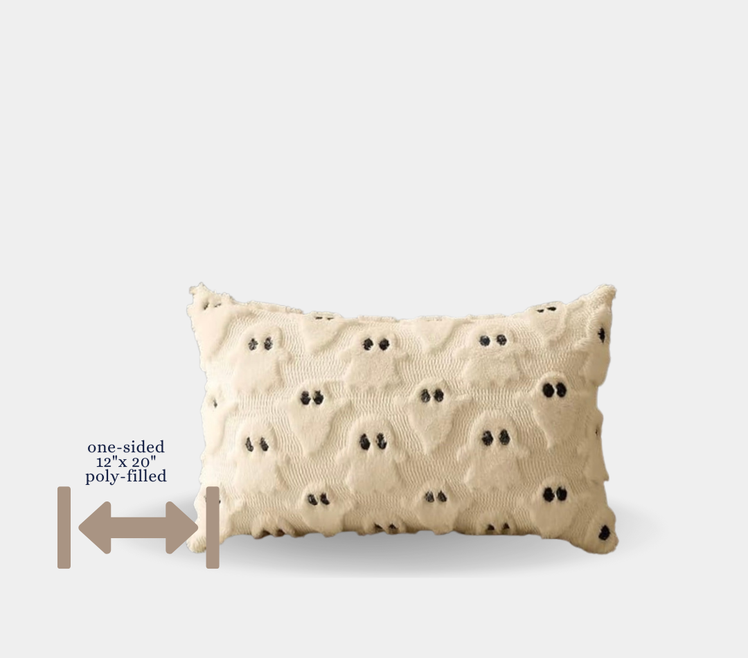 Beige Ghost Decorative 12x20 Lumbar Pillow