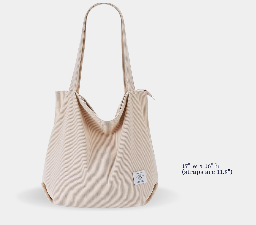 Cream Corduroy Tote Bag