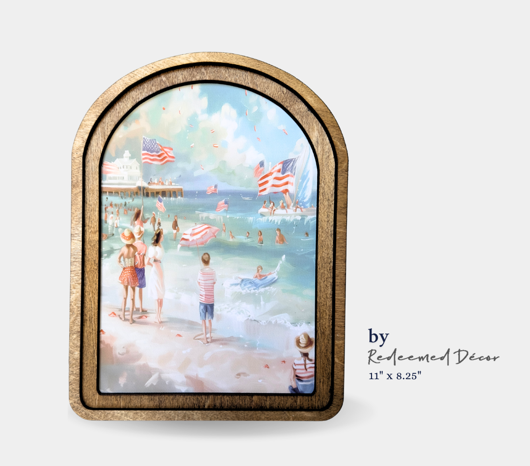 Patriotic Beach Framed Art Redeemed Decor