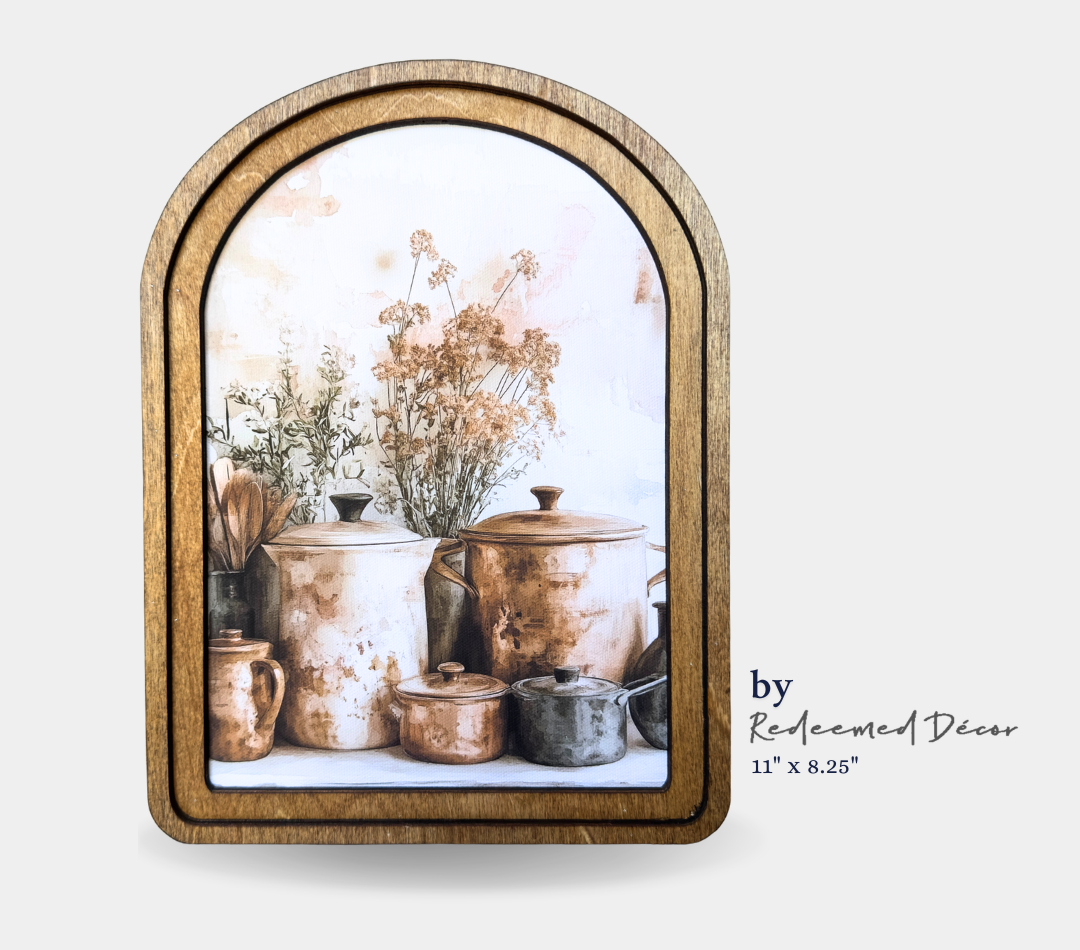 Copper Pots Framed Art Redeemed Decor