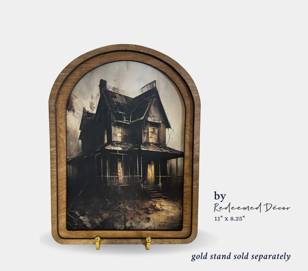 Haunted House Ghost Framed Art Redeemed Decor