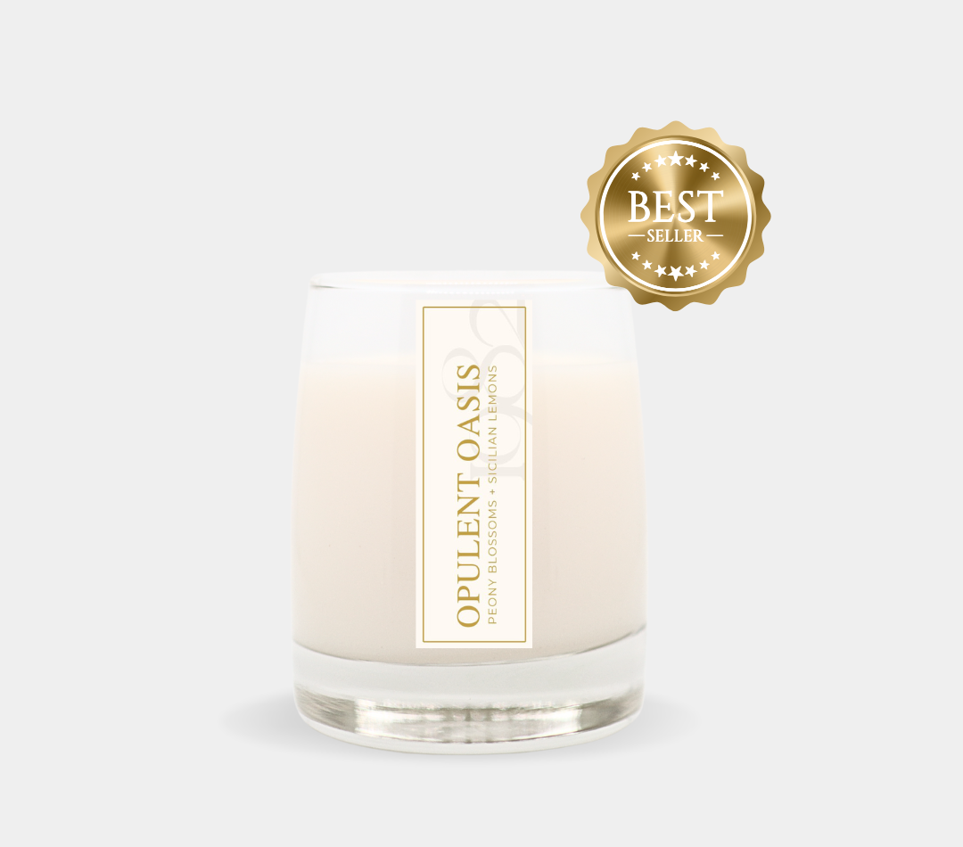 Opulent Oasis (8.5 oz Single Wick) - Notes: Atlas Cedarwood, Sicilian Lemons & Peony Blossoms