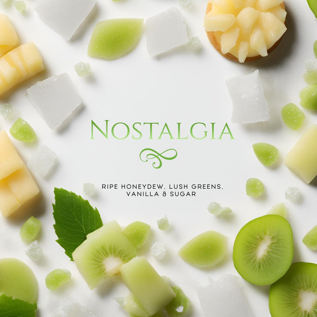 Nostalgia (7.5oz Single Wick) - Notes: Ripe Honeydew, Green Leaves, Creamy Vanilla & Sugar Crystals