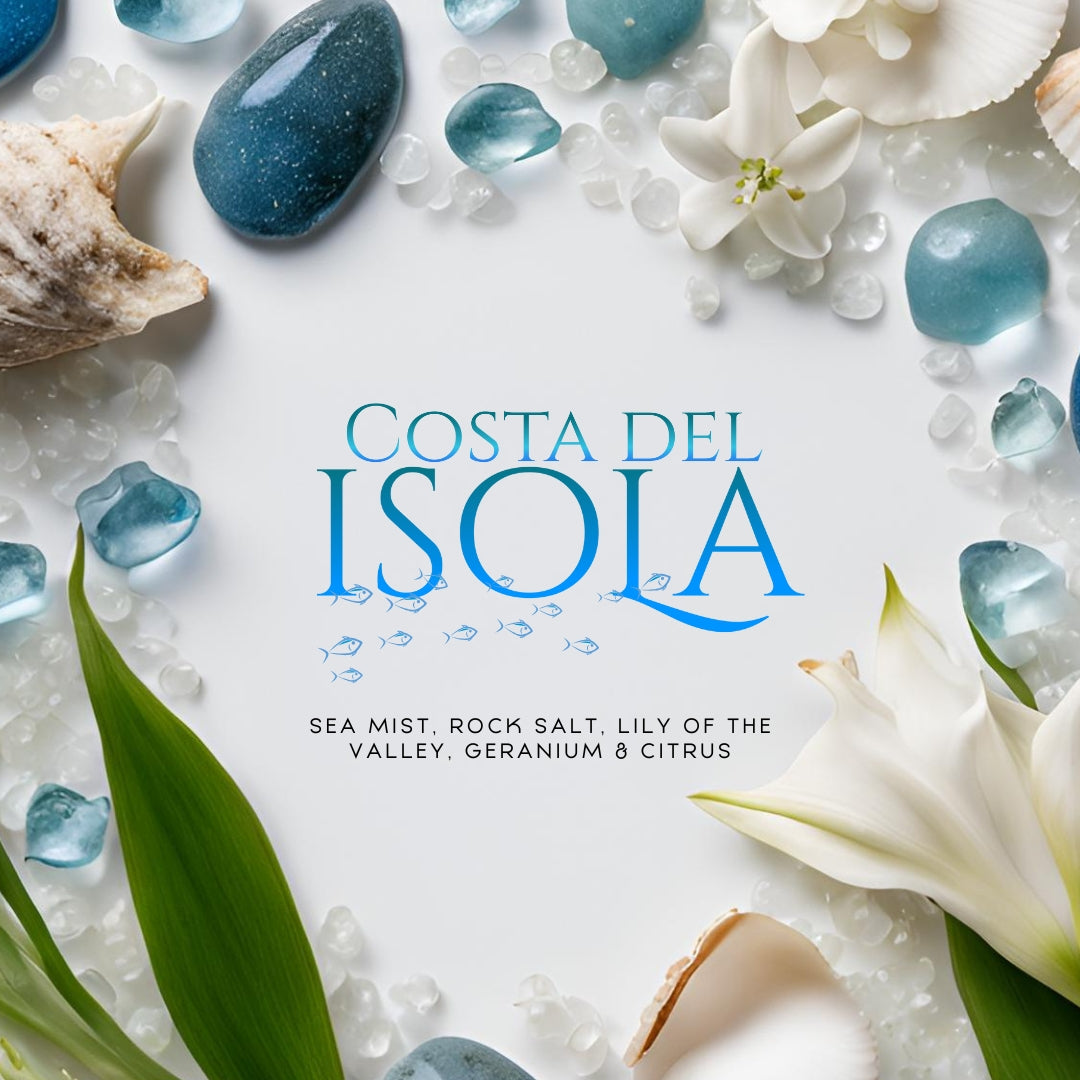 Costa Del Isola (15oz Double Wick) - Notes: Sea Mist, Rock Salt, Lily of the Valley, Geranium & Citrus