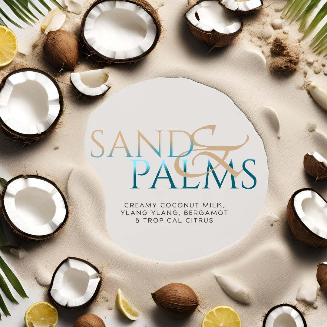 Sand + Palms (15oz Double Wick) - Notes: Creamy Coconut Milk, Ylang Ylang, Bergamot & Tropical Citrus