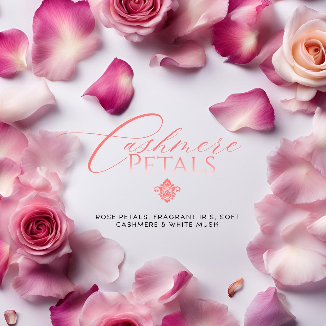 Cashmere Petals (15oz Double Wick) - Notes: Rose Petals, Fragrant Iris, Soft Cashmere & White Musk