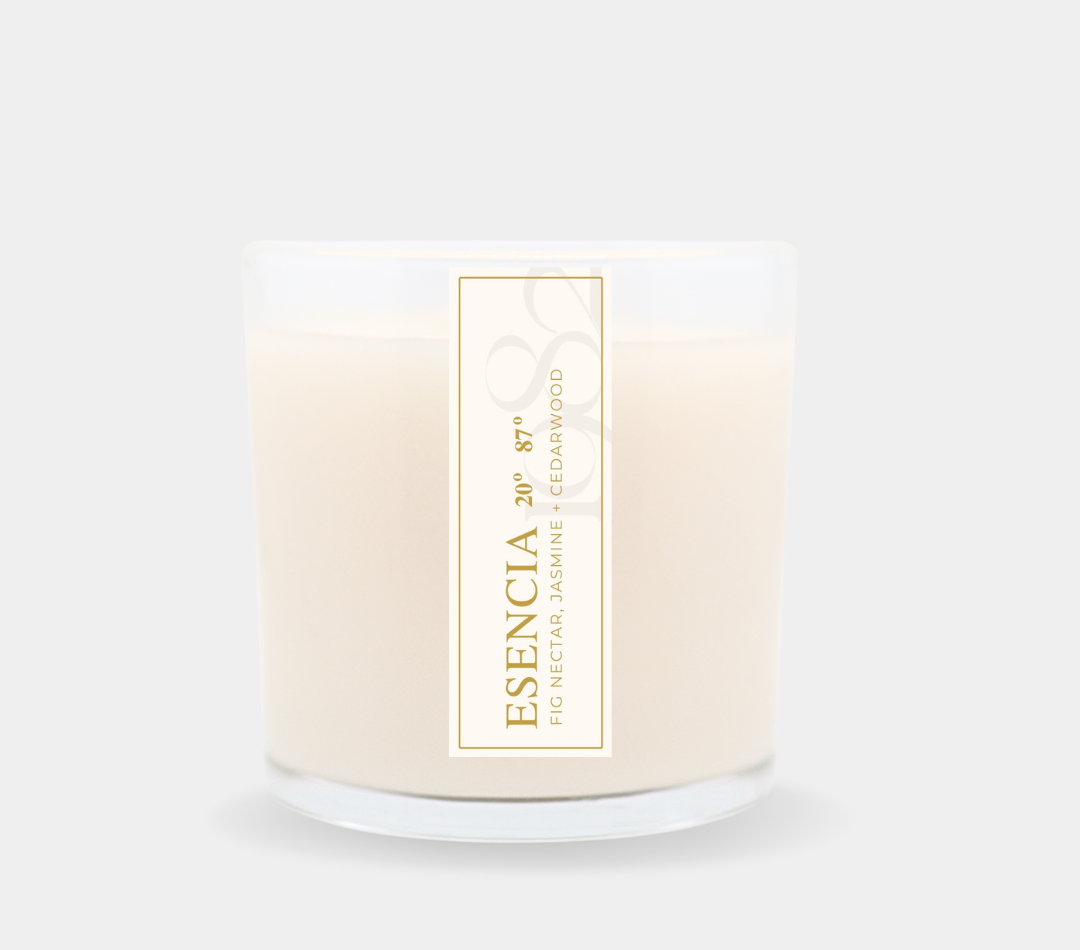 Esencia 20° 87° (14 oz Double Wick) - Notes: Fig Nectar, Cedarwood, Citron, Zest, Benzoin & Musk