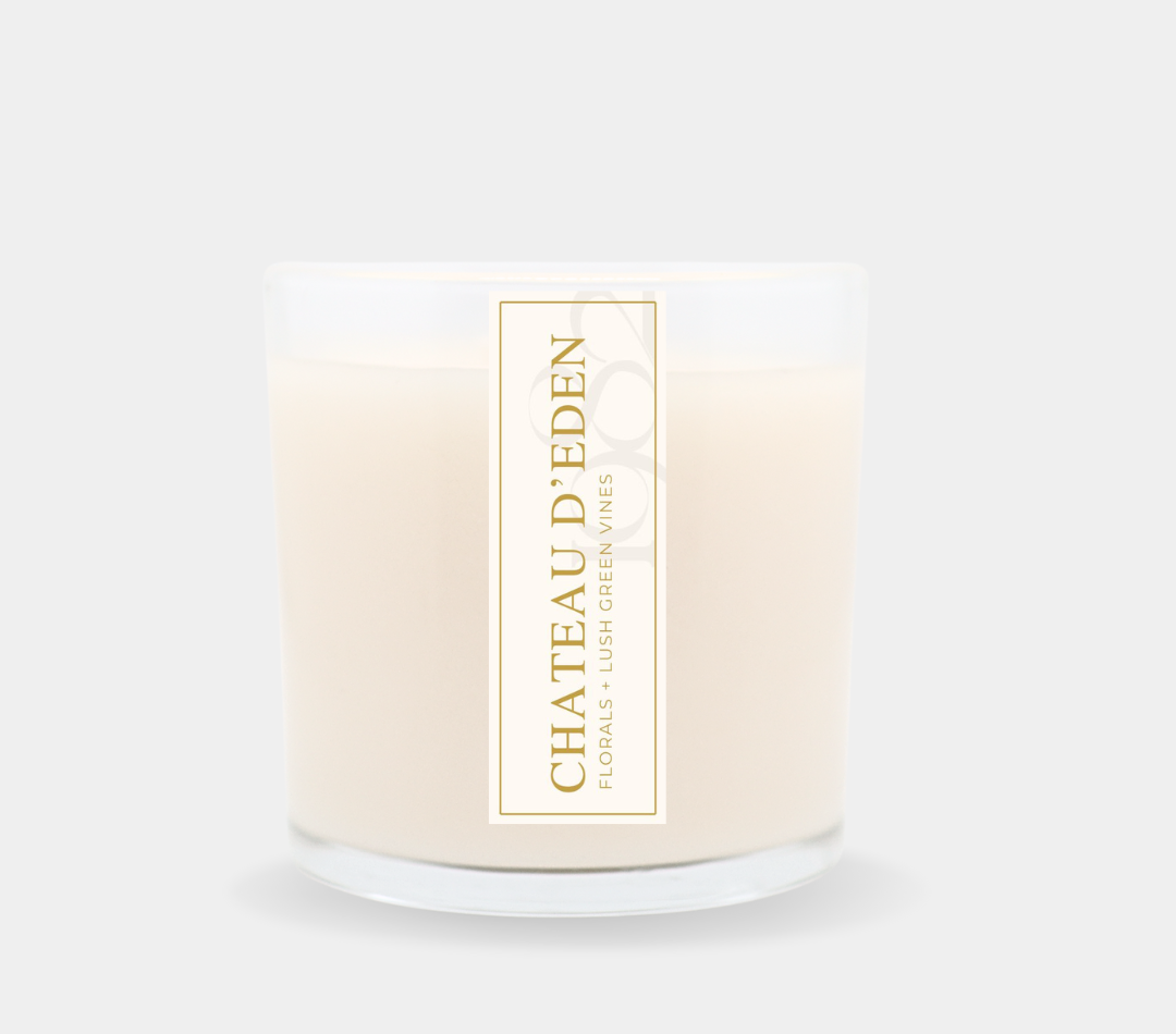 Chateau d'eden (14 oz Double Wick) - Notes: Sun-drenched Florals, Lush Green Vines, Spiced Vanilla