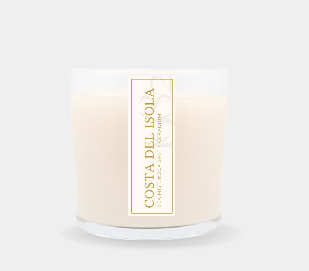 Costa Del Isola (14 oz Double Wick) - Notes: Sea Mist, Rock Salt, Lily of the Valley, Geranium & Citrus