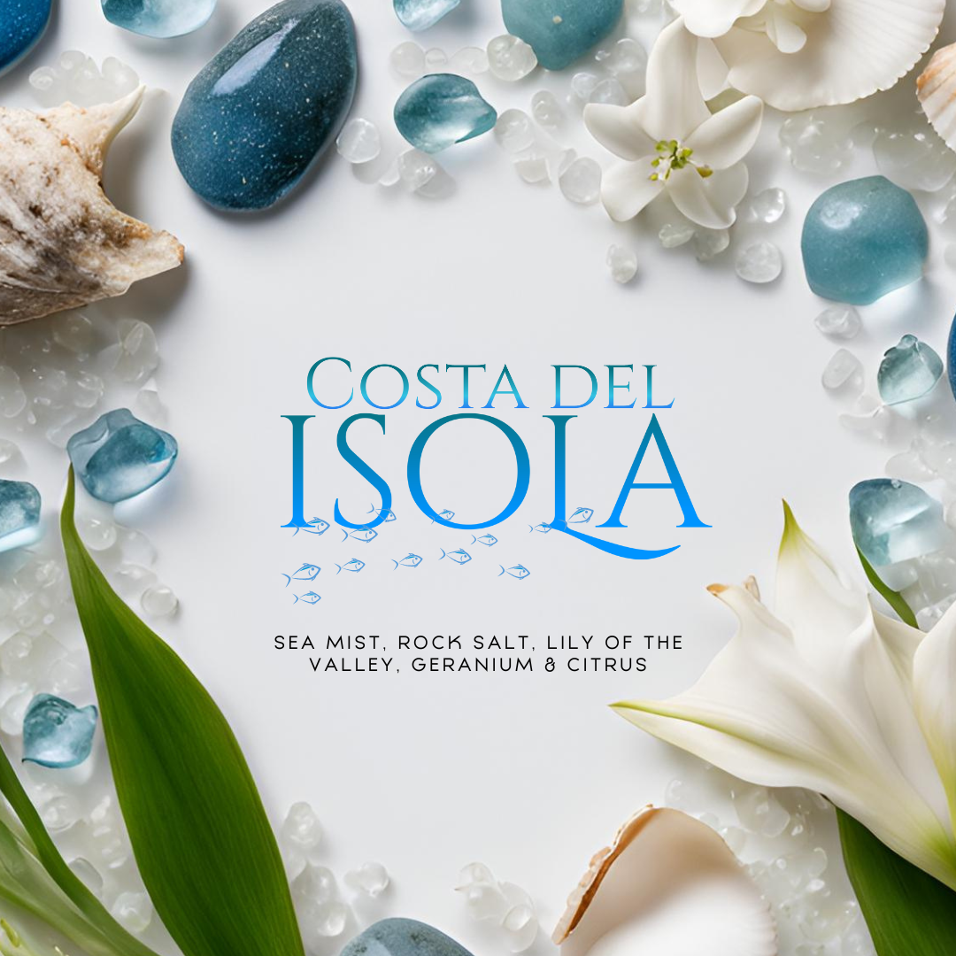Costa Del Isola (8.5 oz Single Wick) - Notes: Sea Mist, Rock Salt, Lily of the Valley, Geranium & Citrus